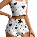 Sexy Lingerie Set with Heart Print Sweet Strap Nightwear Suit eprolo