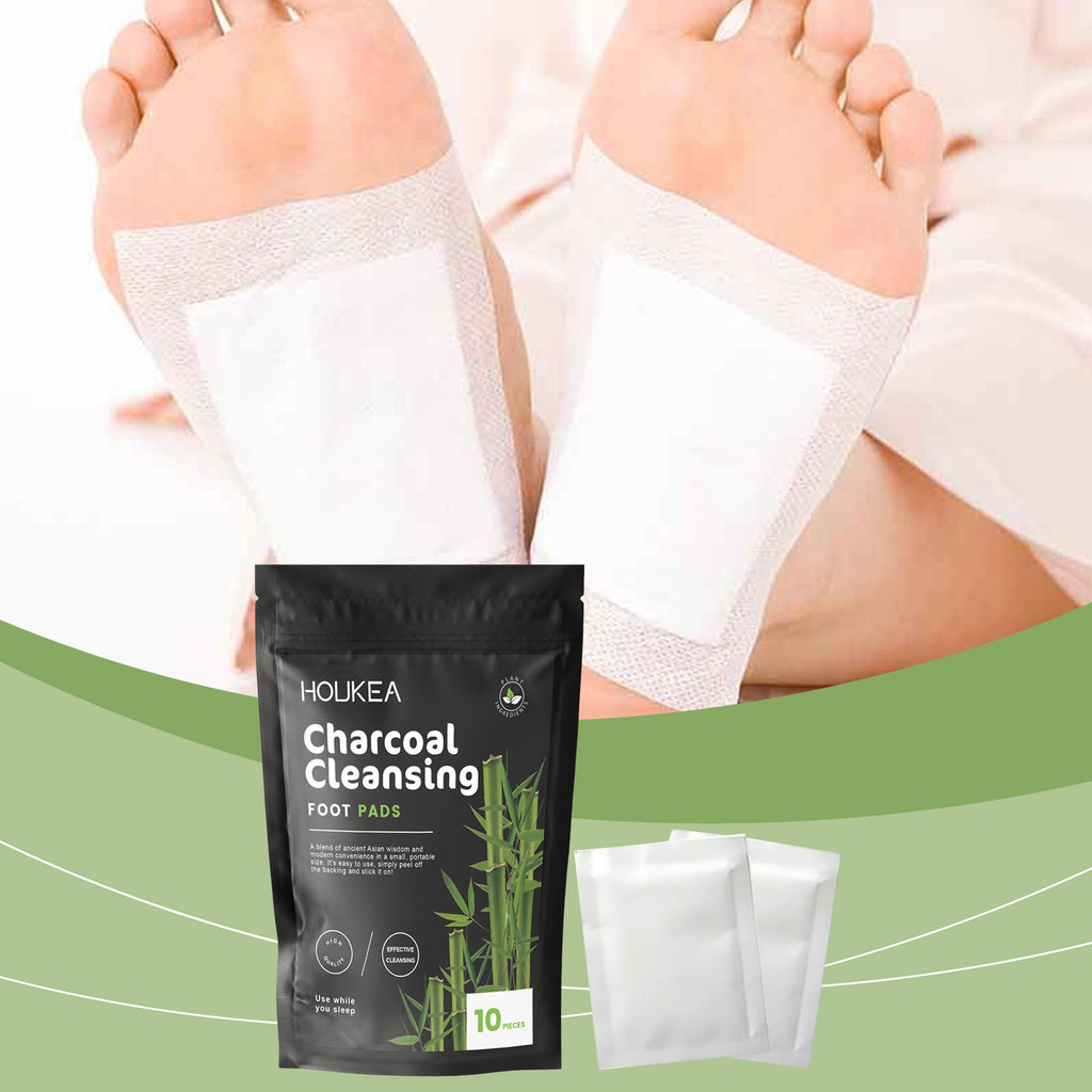 HOUKEA Bamboo Charcoal Foot Patches Gentle Daily Foot Cleaning and Body Care Bamboo Charcoal Foot Care Patch eprolo