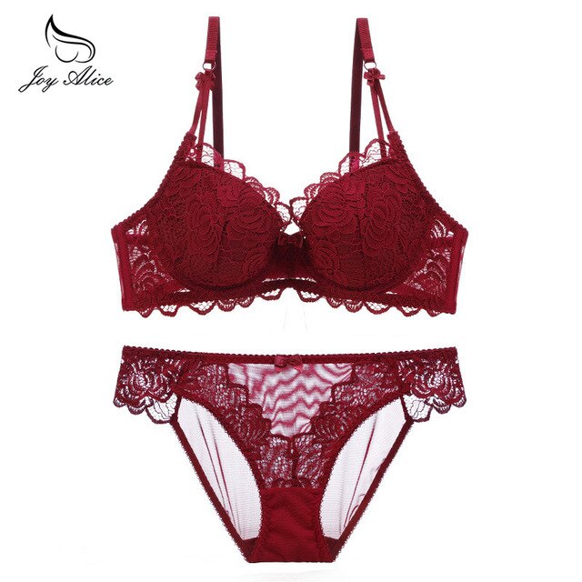 Womens Lace Bra Brief Sets Seamless Push up Bras White Black Sexy Lingerie Gathering france bras Plus size Cup eprolo