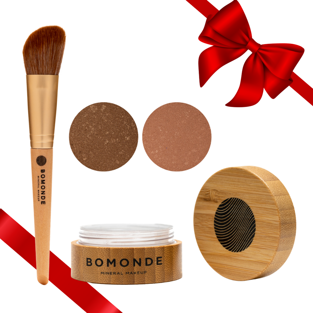Christmas Bronzer Gift Set | Vegan, Toxin-Free, Natural Glow for the Holidays Bomonde mineral makeup