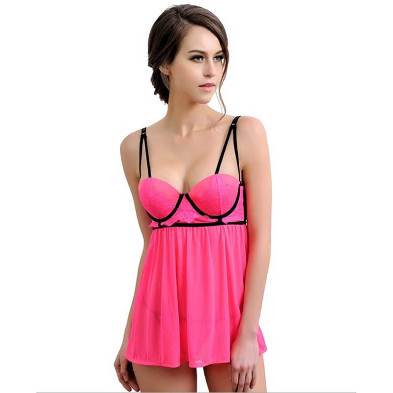 Plus Size Sexy Lingerie Lace Transparent Haltter Babydoll Women Underwear Female Erotic Lingerie Sexy Costume eprolo
