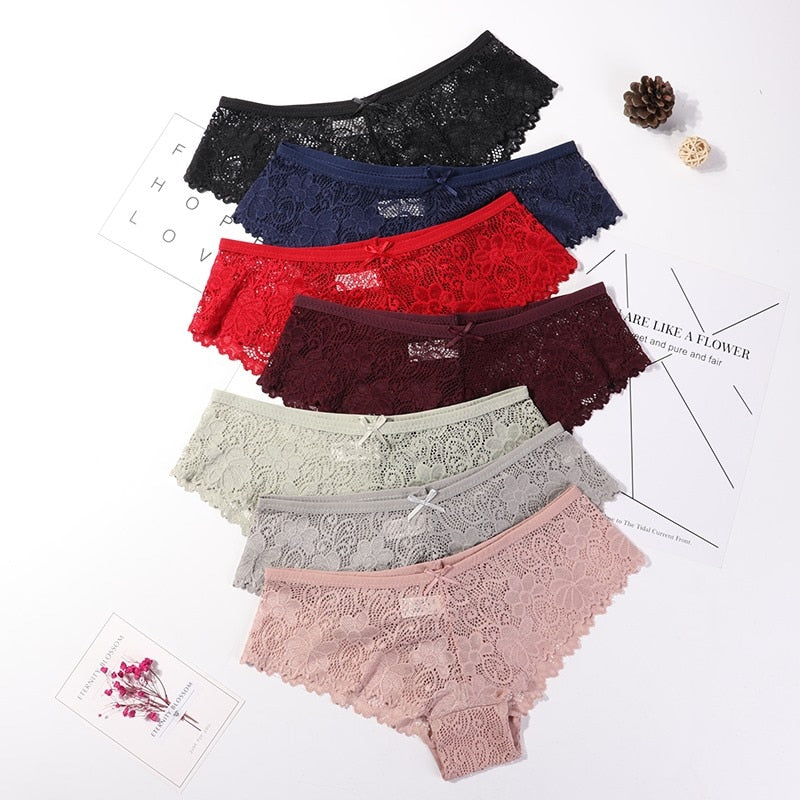 3 Pcs Panties for Woman Underwear Sexy Lace Breathable Soft Lingerie Female Briefs Panty Sexy Transparent Women's Underpants eprolo