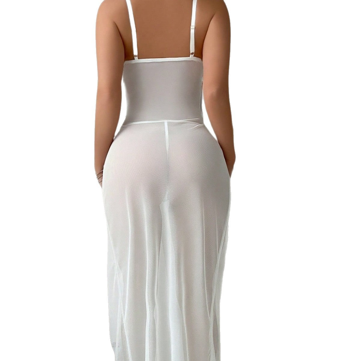 Sexy Underwear Pure Desire Transparent Mesh Slit Nightgown Wholesale Lingerie for Women eprolo