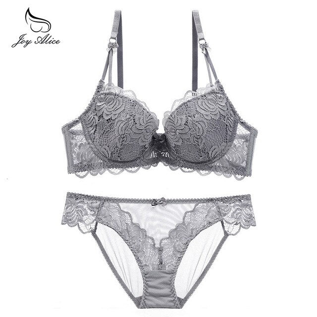 Womens Lace Bra Brief Sets Seamless Push up Bras White Black Sexy Lingerie Gathering france bras Plus size Cup eprolo