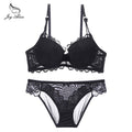 Womens Lace Bra Brief Sets Seamless Push up Bras White Black Sexy Lingerie Gathering france bras Plus size Cup eprolo