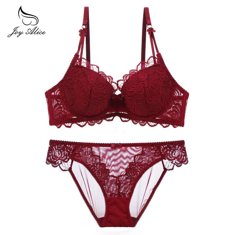 Womens Lace Bra Brief Sets Seamless Push up Bras White Black Sexy Lingerie Gathering france bras Plus size Cup eprolo