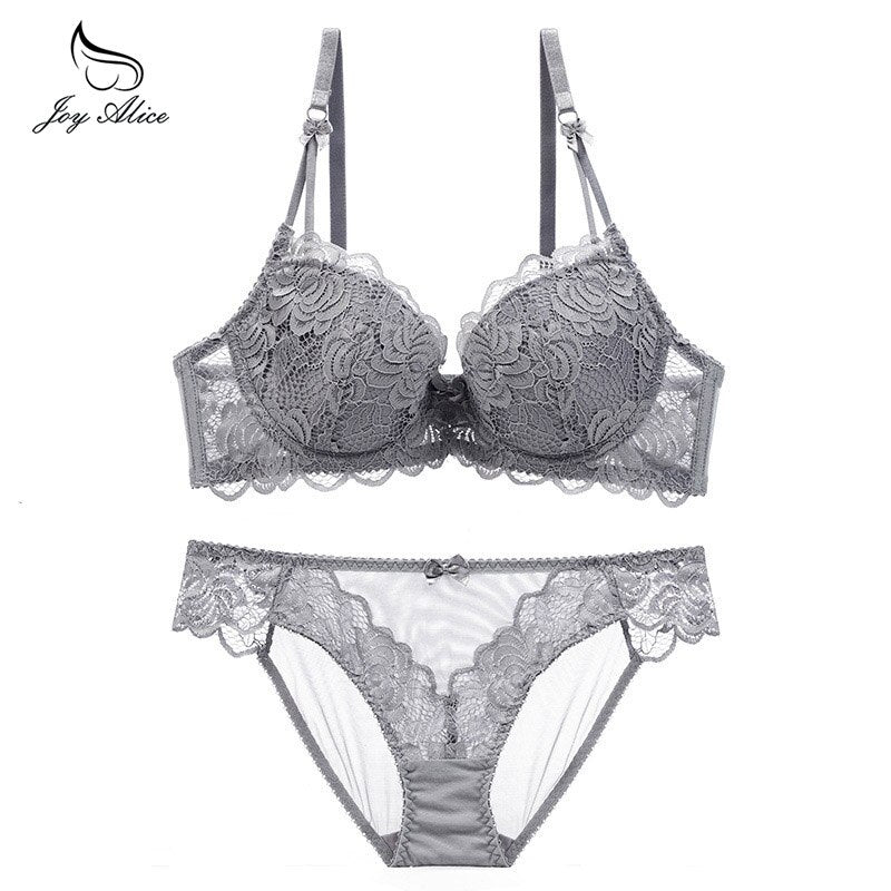 Womens Lace Bra Brief Sets Seamless Push up Bras White Black Sexy Lingerie Gathering france bras Plus size Cup eprolo