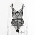 European And American Sexy See Through Sexy Lingerie Multi Color Lace Slim Fit Waist Jumpsuit eprolo