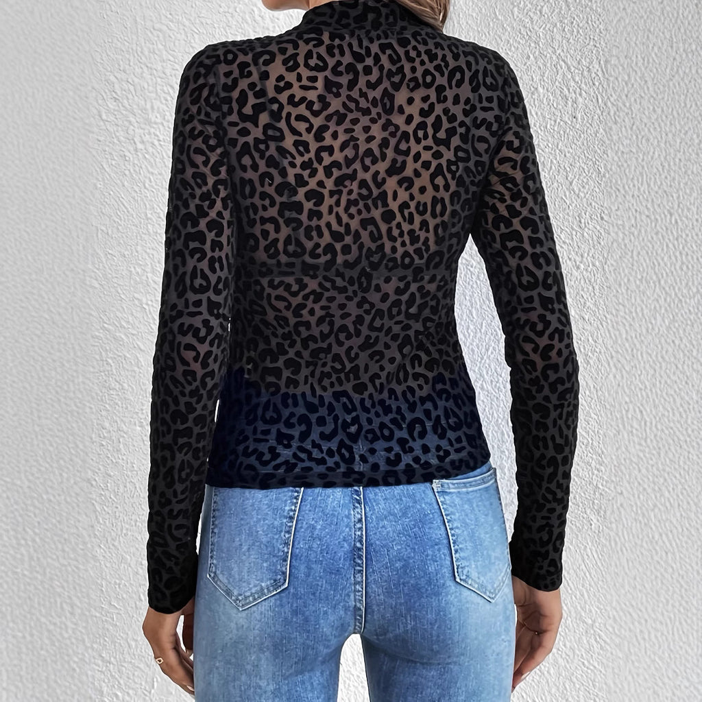 Style Sexy Sleeveless Stand Collar Mesh Innerwear Top for Women eprolo