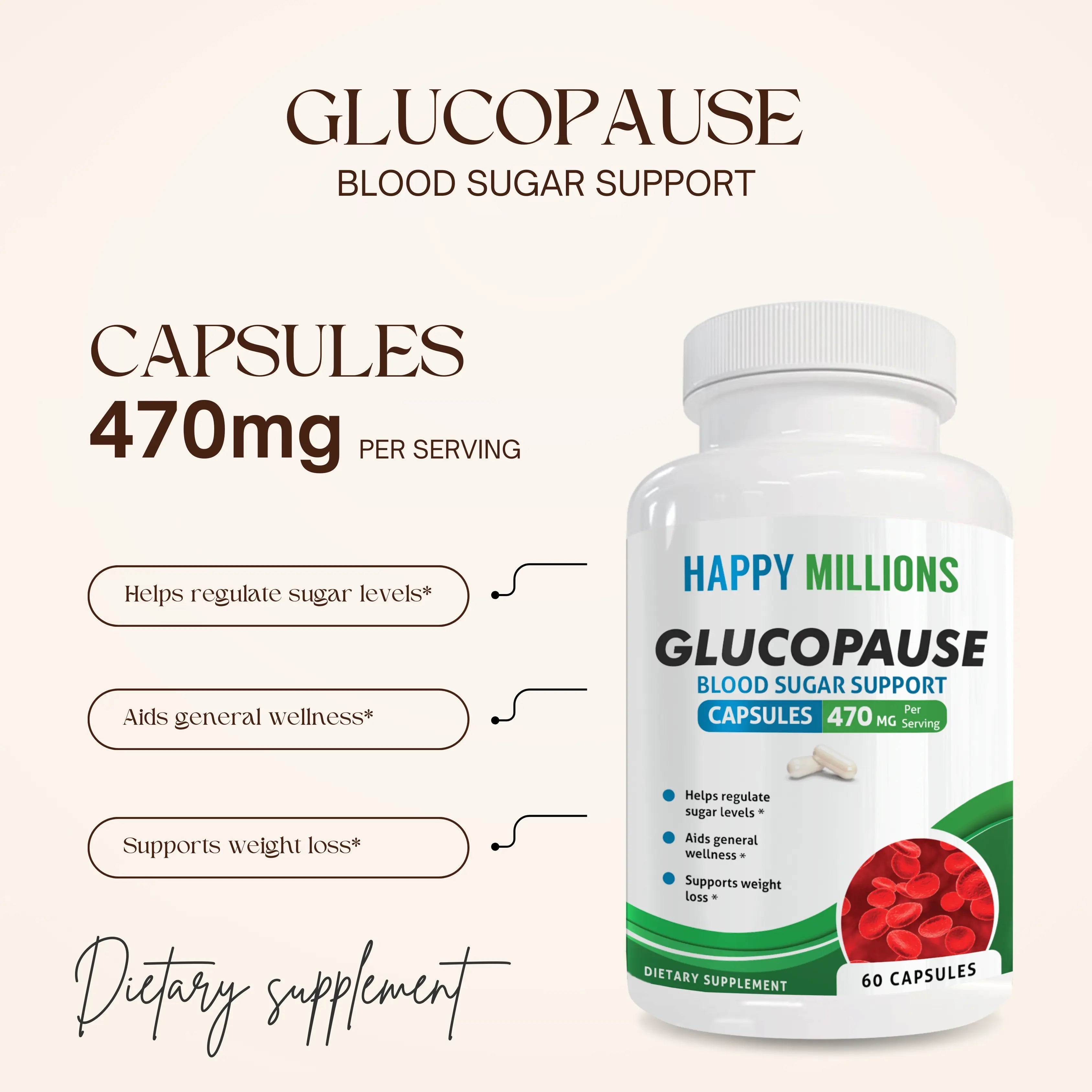 GLUCOPAUSE : Blood Sugar Support Supplement Happy Millions