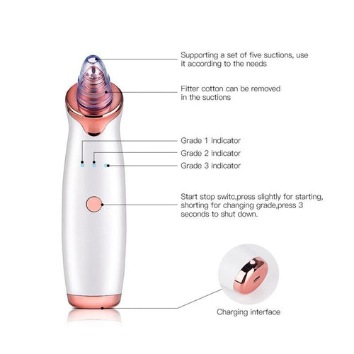 Vacuum Blackhead Remover Pimple Acne Removal Tool Skin Care Pore Pure Faze Health & Beauty