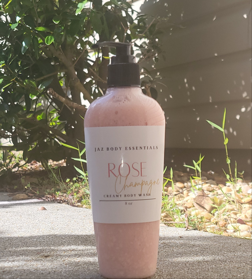 Rose Champagne Creamy Body Wash 8oz JAZ Body Essentials