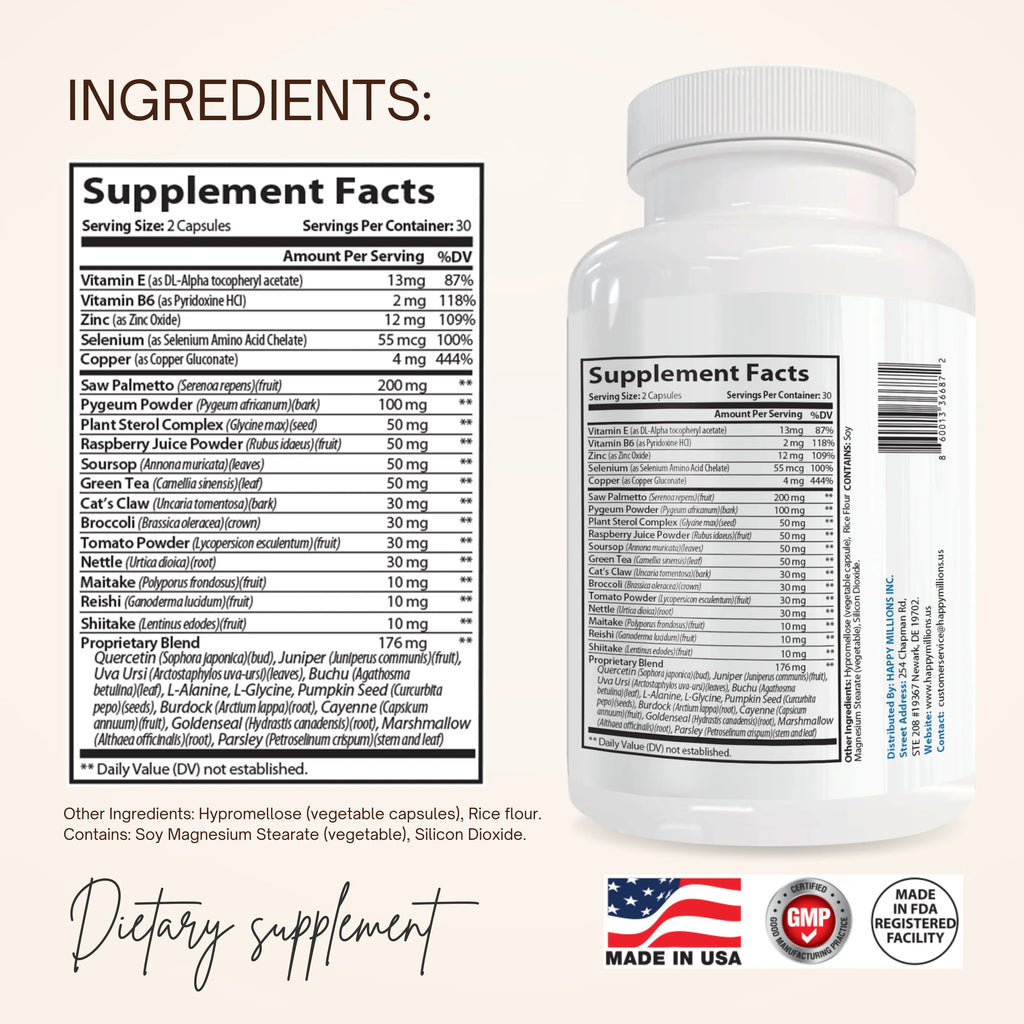 PROSTATE  SUPPORT CAPSULES Happy Millions