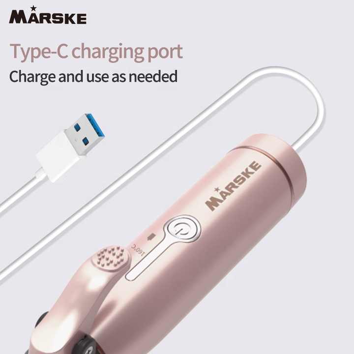 NNEDSZ Portable Cordless Hair Curler and Straightener | Wireless Rechargeable Curling Iron | 2 Adjustable Temperature Settings | Compact & Travel-Friendly NNEDSZ