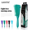 NNEDSZ 3PCS Blue Octopus-Style Detangling Brush - 8 Flexible Arms for Effortless Hair Styling NNEDSZ