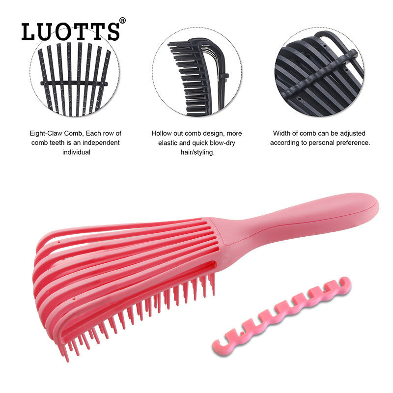 NNEDSZ 3PCS Blue Octopus-Style Detangling Brush - 8 Flexible Arms for Effortless Hair Styling NNEDSZ