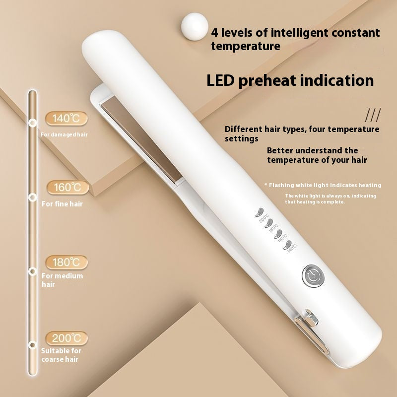 NNEDSZ Black Portable Wireless Hair Straightener with Adjustable Temperature - USB Type-C Charging, Lightweight Design NNEDSZ