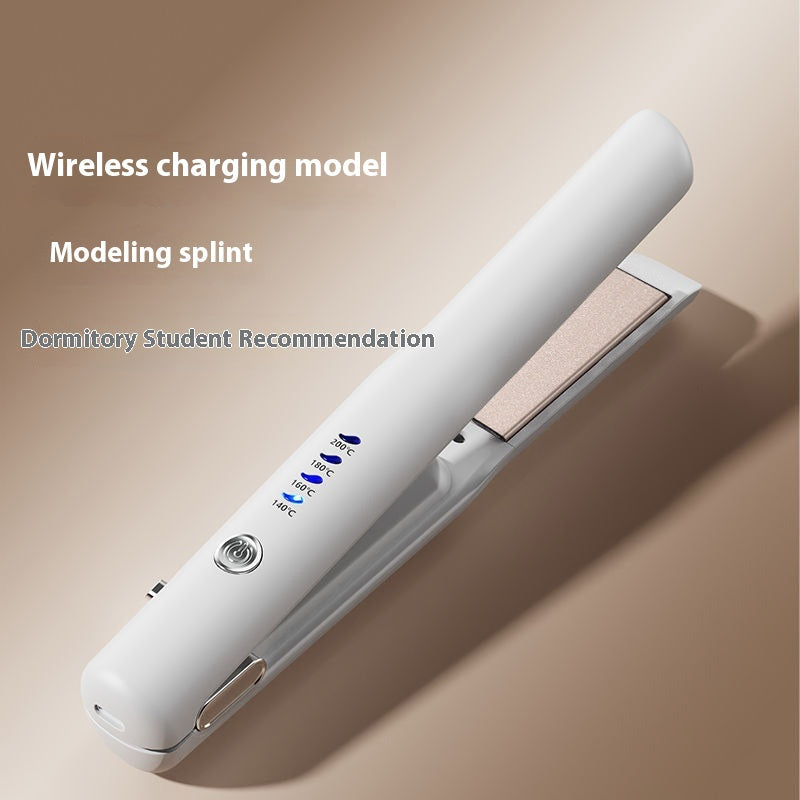 NNEDSZ Black Portable Wireless Hair Straightener with Adjustable Temperature - USB Type-C Charging, Lightweight Design NNEDSZ