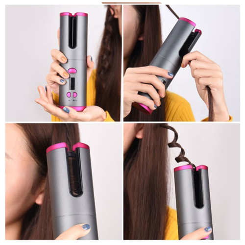 Cordless Rechargeable Auto Rotating Hair Curler With LED Display Pure Faze Health & Beauty