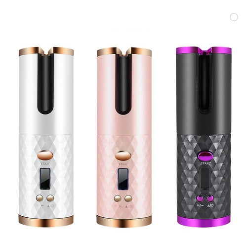 Cordless Rechargeable Auto Rotating Hair Curler With LED Display Pure Faze Health & Beauty