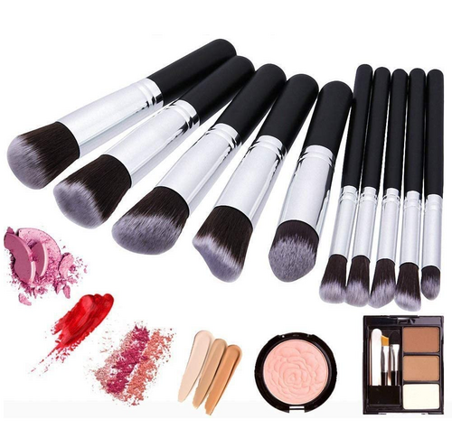 10 pcs Premium Synthetic Makeup Brush Set Pure Faze Health & Beauty