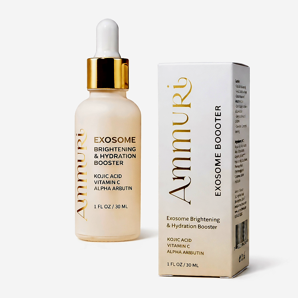 Ammuri Exosome Booster Serum – Brightening & Hydration Booster with Kojic Acid, Vitamin C & Alpha Arbutin | Fades Dark Spots, Evens Skin Tone & Boosts Radiance | For Face & Body – 30ml Ammuri Skincare