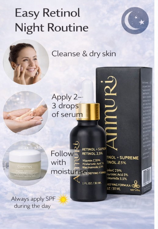 Ammuri Retinol Supreme 2.5% Serum – Anti-Aging Treatment - Age-Defying Formula Ammuri Skincare