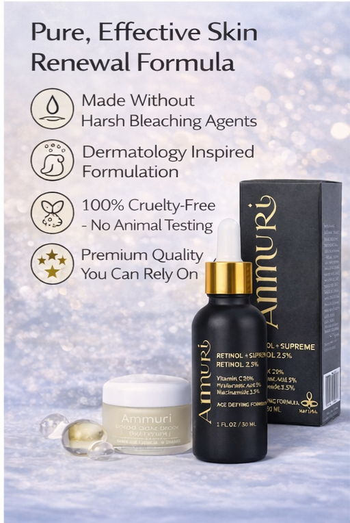 Ammuri Retinol Supreme 2.5% Serum – Anti-Aging Treatment - Age-Defying Formula Ammuri Skincare